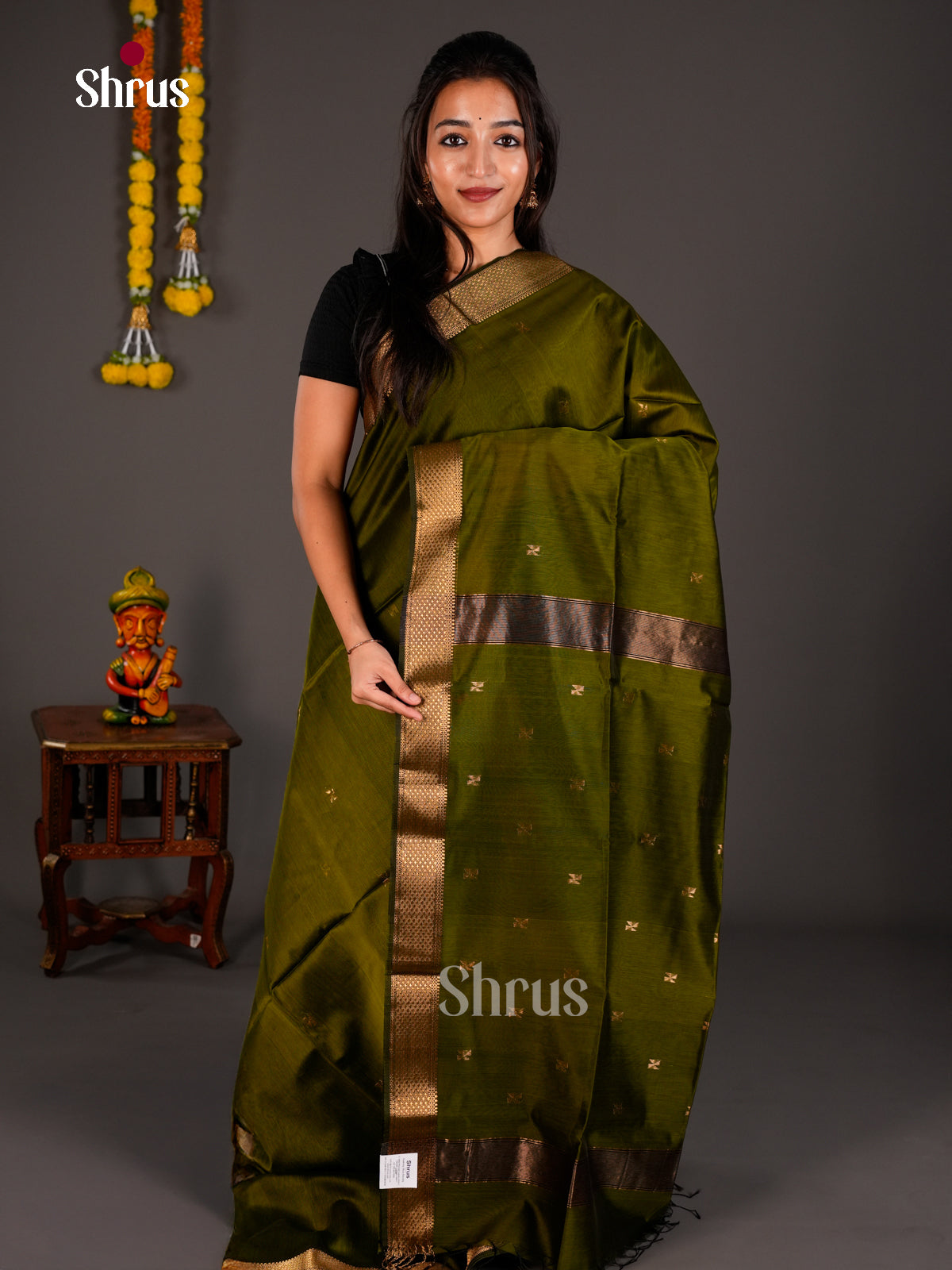 Maheshwari silkcotton Saree - ECS03123 - Shop on Shrus.com
