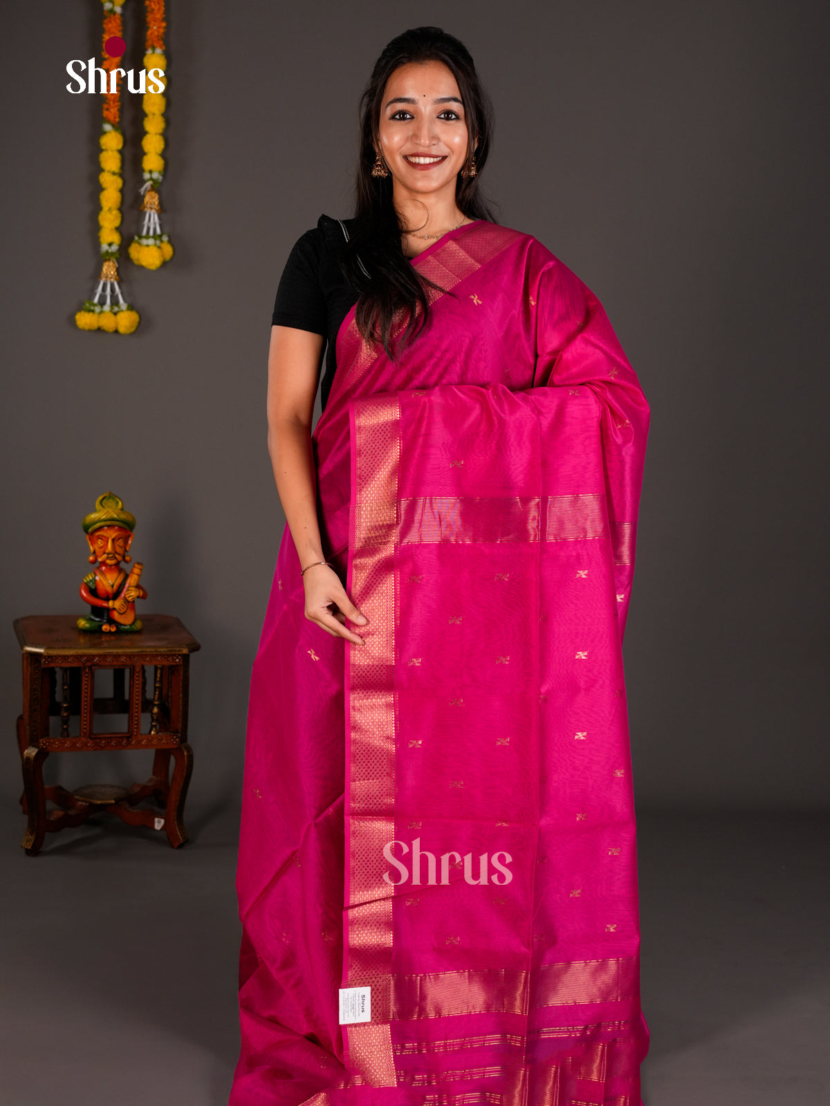 Maheshwari silkcotton Saree - ECS03124 - Shop on Shrus.com