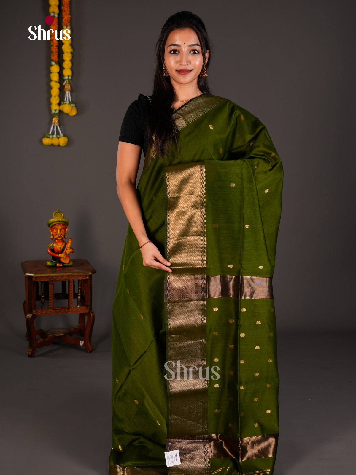 Maheshwari silkcotton Saree - ECS03133 - Shop on Shrus.com