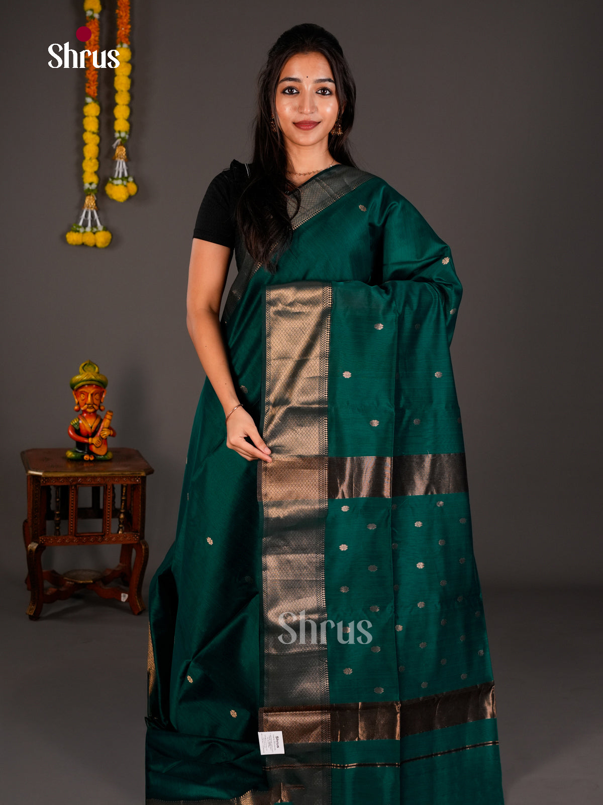 Maheshwari silkcotton Saree - ECS03137 - Shop on Shrus.com