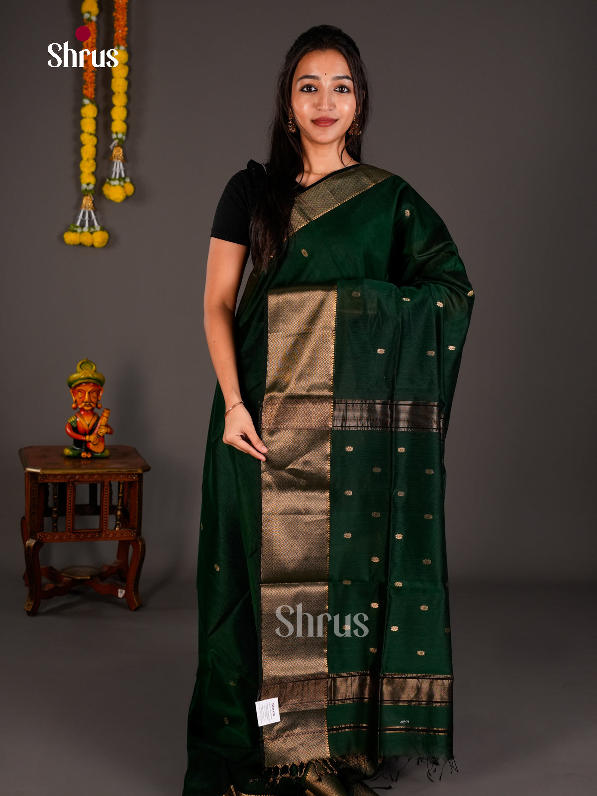 Maheshwari silkcotton Saree - ECS03141 - Shop on Shrus.com