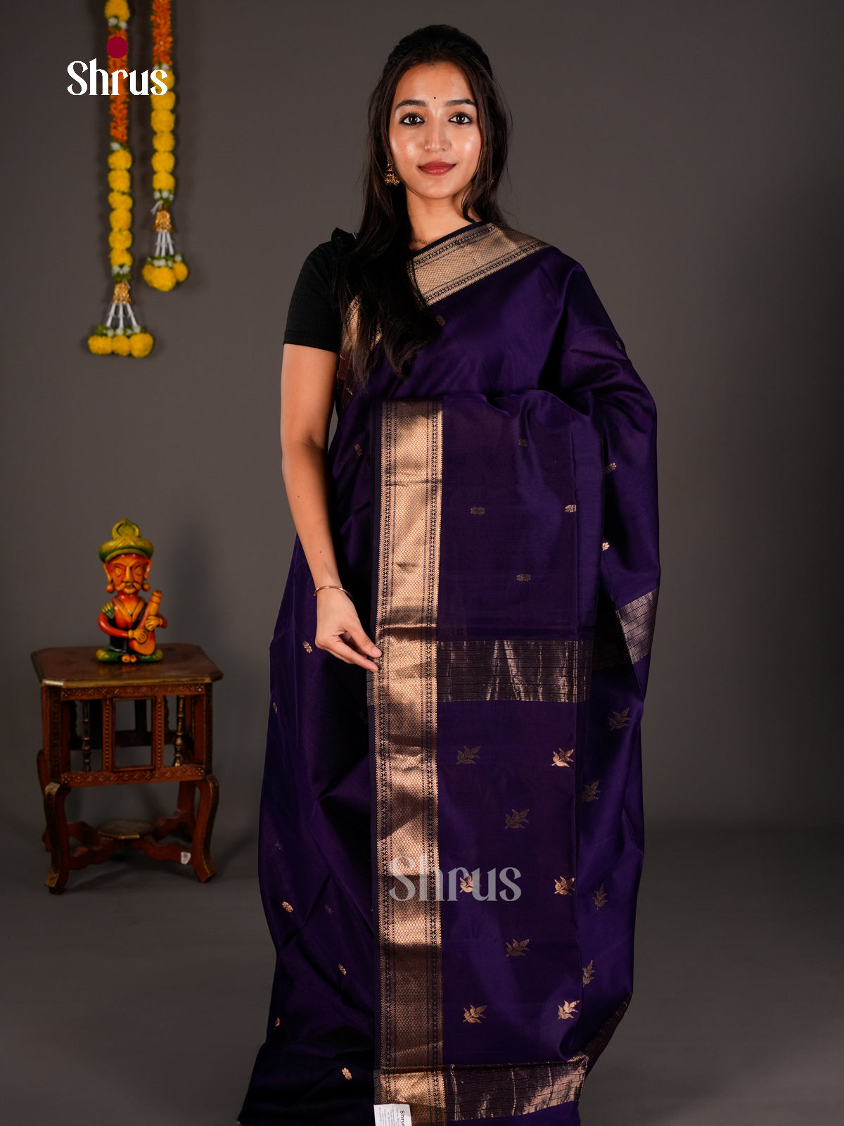Maheshwari silkcotton Saree - ECS03159 - Shop on Shrus.com