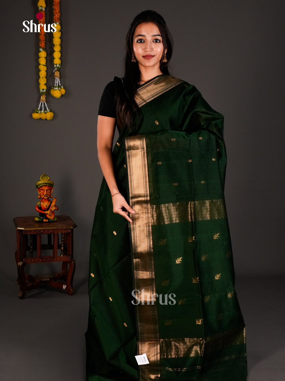 Maheshwari silkcotton Saree - ECS03165 - Shop on Shrus.com