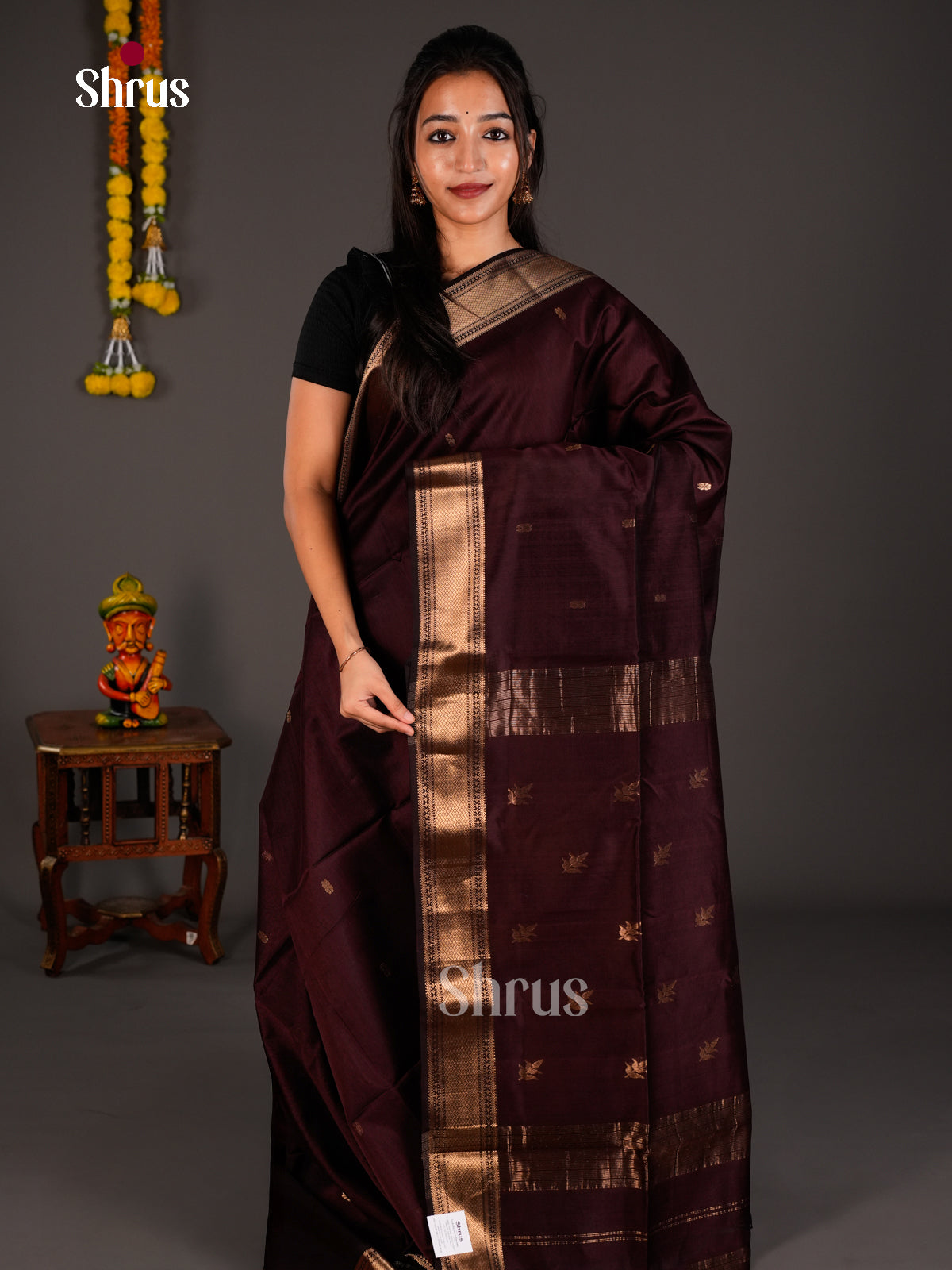 Maheshwari silkcotton Saree - ECS03167 - Shop on Shrus.com
