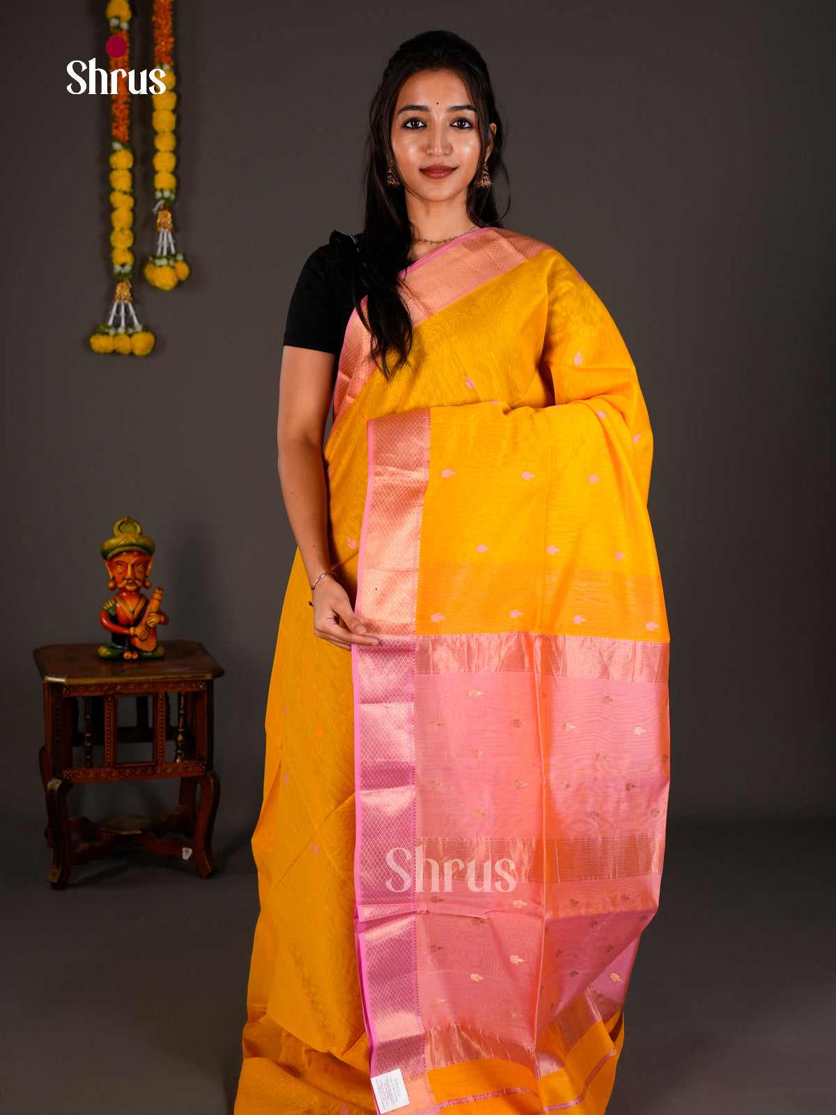 Maheshwari silkcotton Saree - ECS03173 - Shop on Shrus.com
