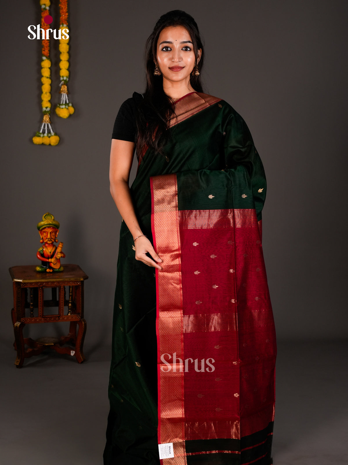 Maheshwari silkcotton Saree - ECS03174 - Shop on Shrus.com