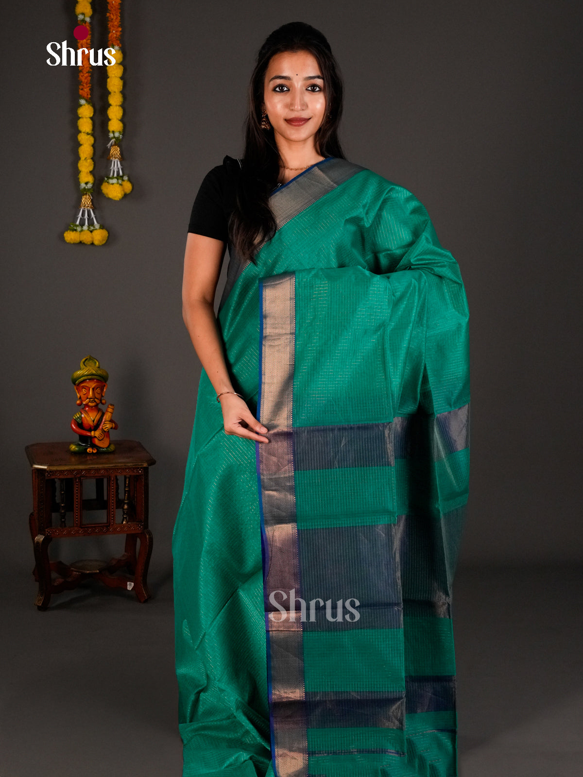 Maheshwari silkcotton Saree - ECS03177 - Shop on Shrus.com
