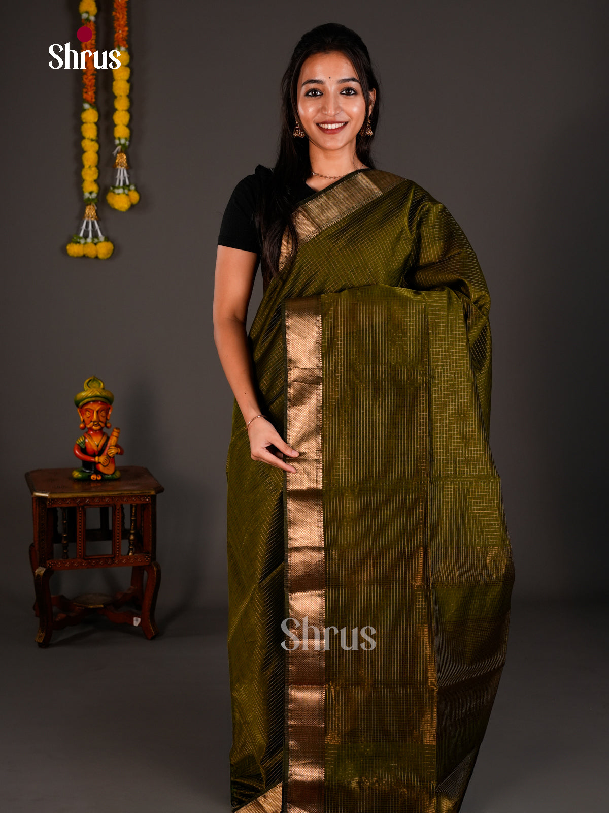 Maheshwari silkcotton Saree - ECS03190 - Shop on Shrus.com