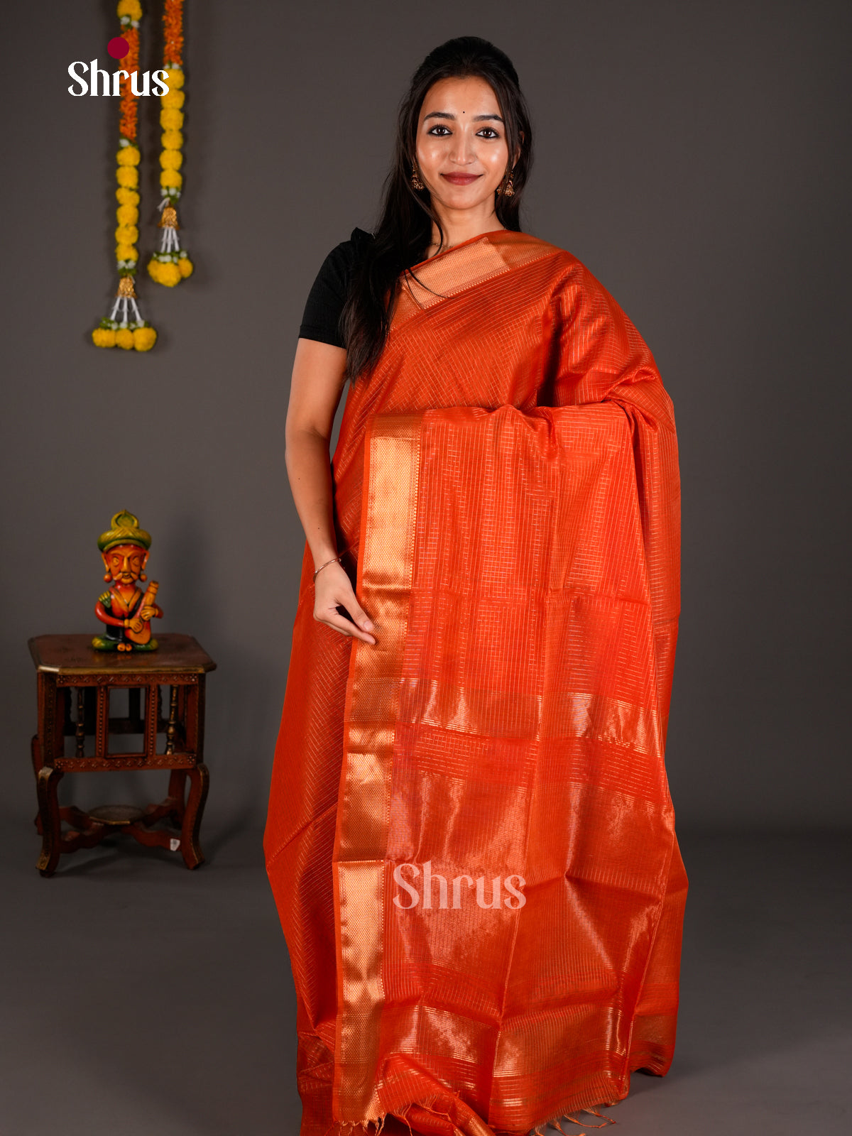 Maheshwari silkcotton Saree - ECS03199 - Shop on Shrus.com
