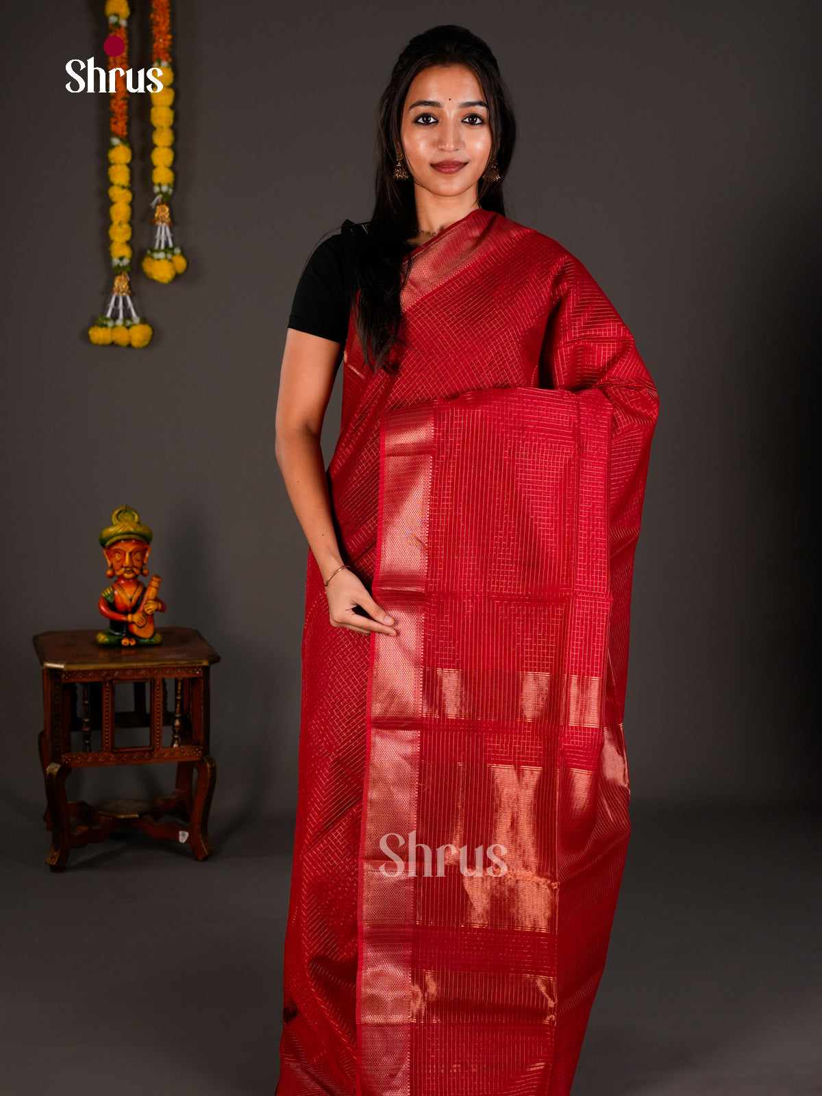 Maheshwari silkcotton Saree - ECS03211 - Shop on Shrus.com