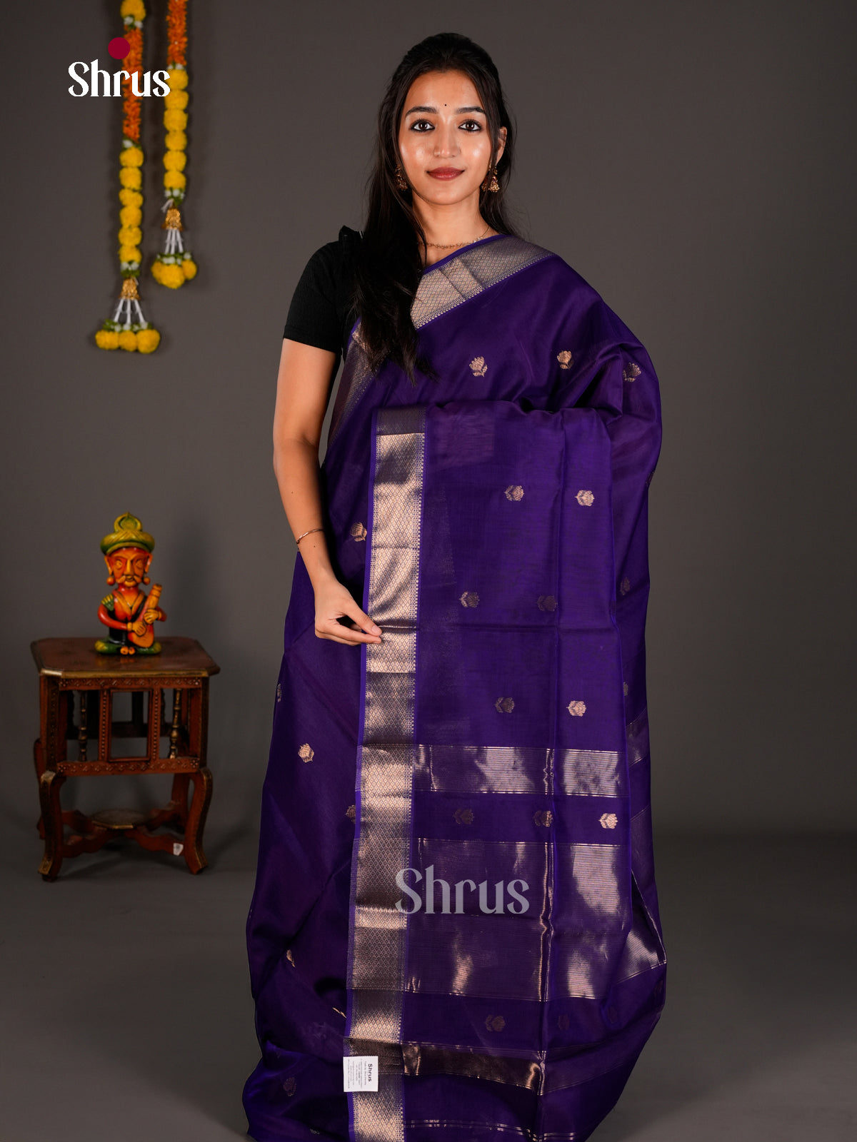 Maheshwari silkcotton Saree - ECS03215 - Shop on Shrus.com