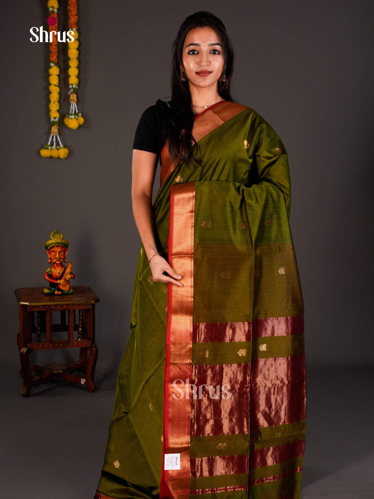 Maheshwari silkcotton Saree - ECS03218 - Shop on Shrus.com