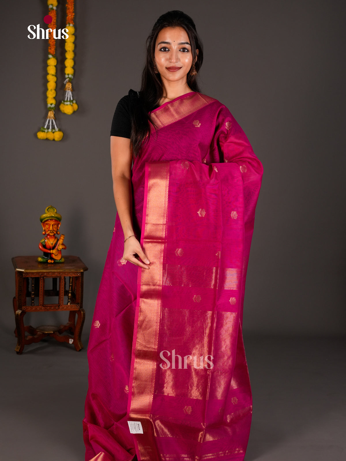 Maheshwari silkcotton Saree - ECS03220 - Shop on Shrus.com