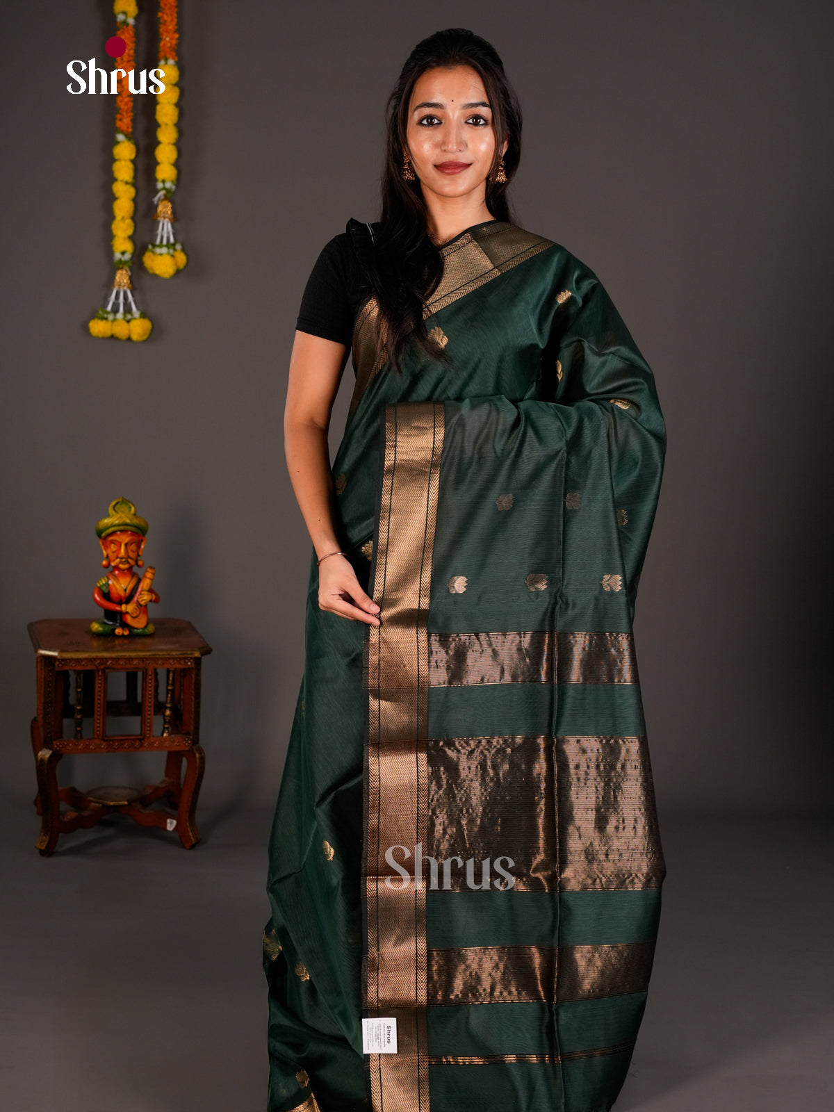 Maheshwari silkcotton Saree - ECS03223 - Shop on Shrus.com