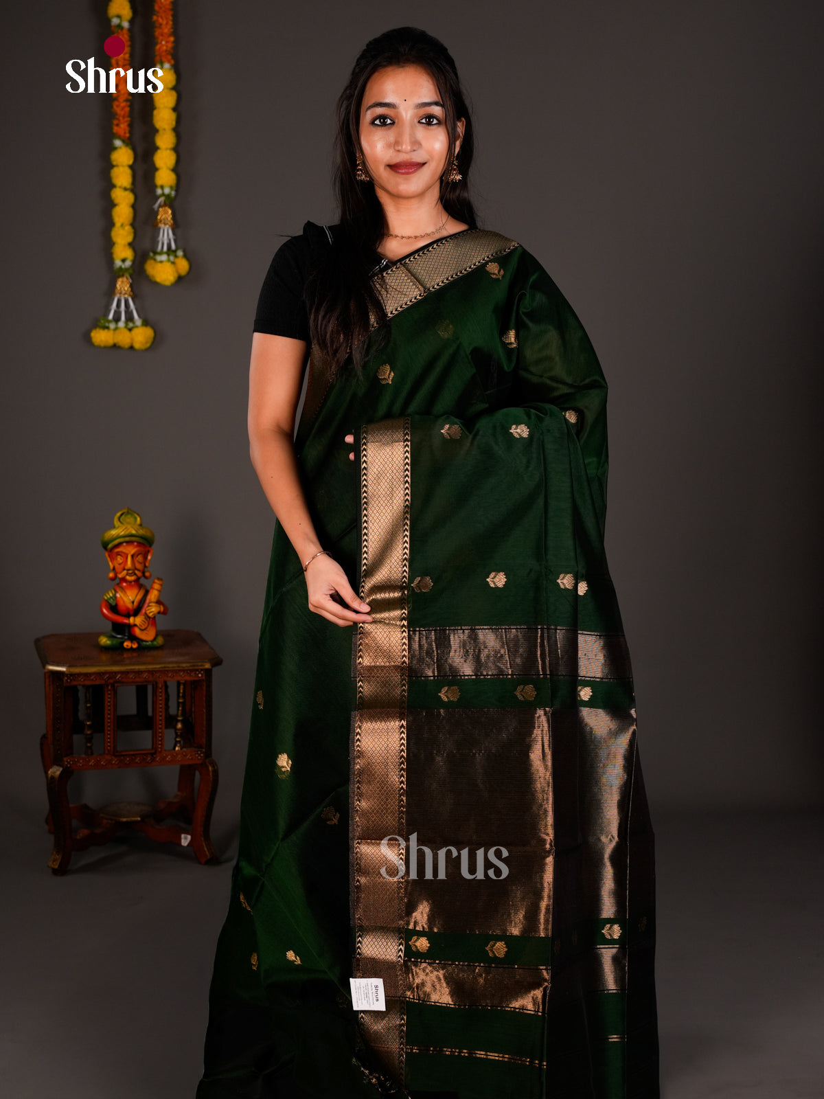 Maheshwari silkcotton Saree - ECS03226 - Shop on Shrus.com