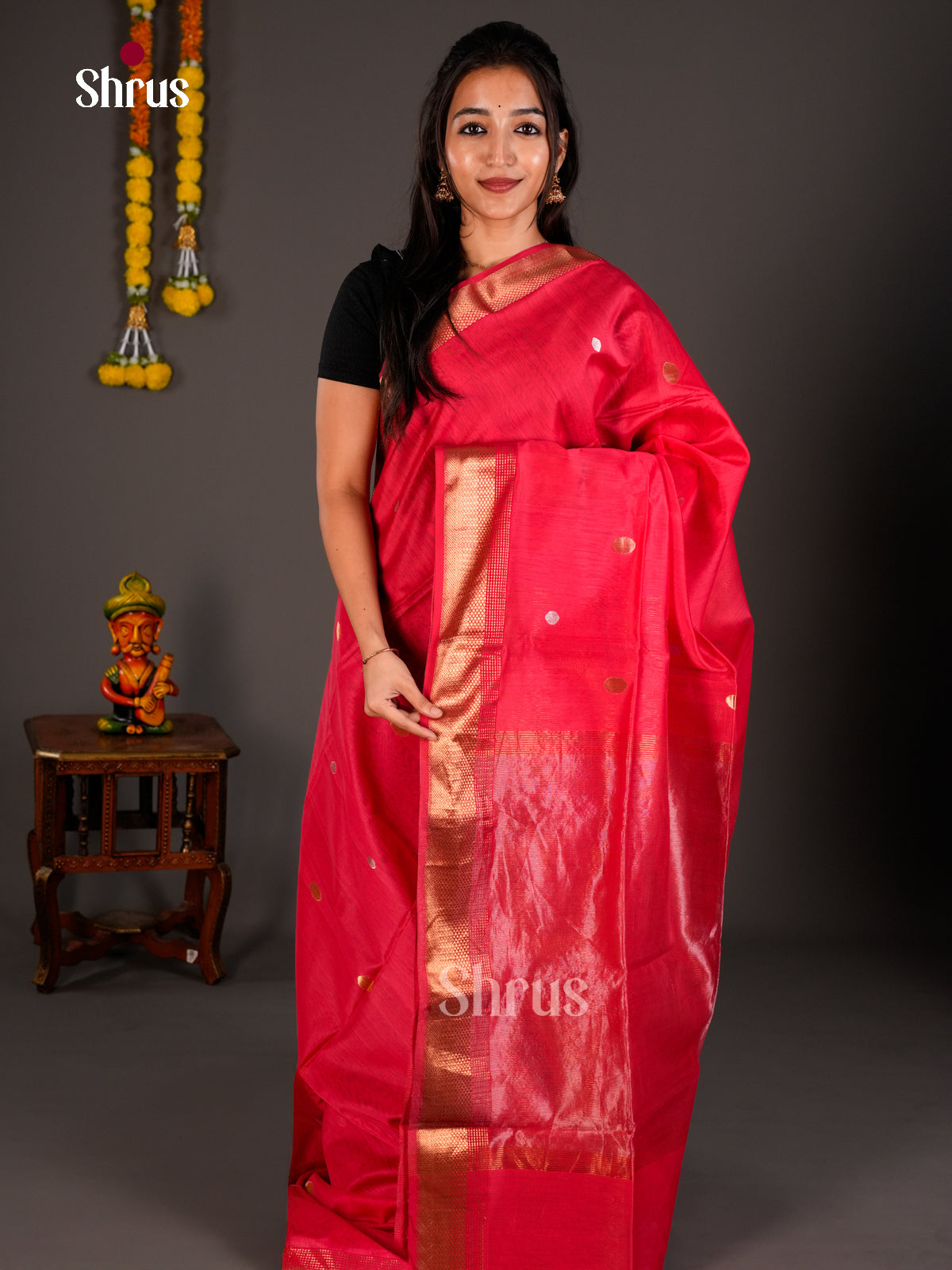 Maheshwari silkcotton Saree - ECS03229 - Shop on Shrus.com