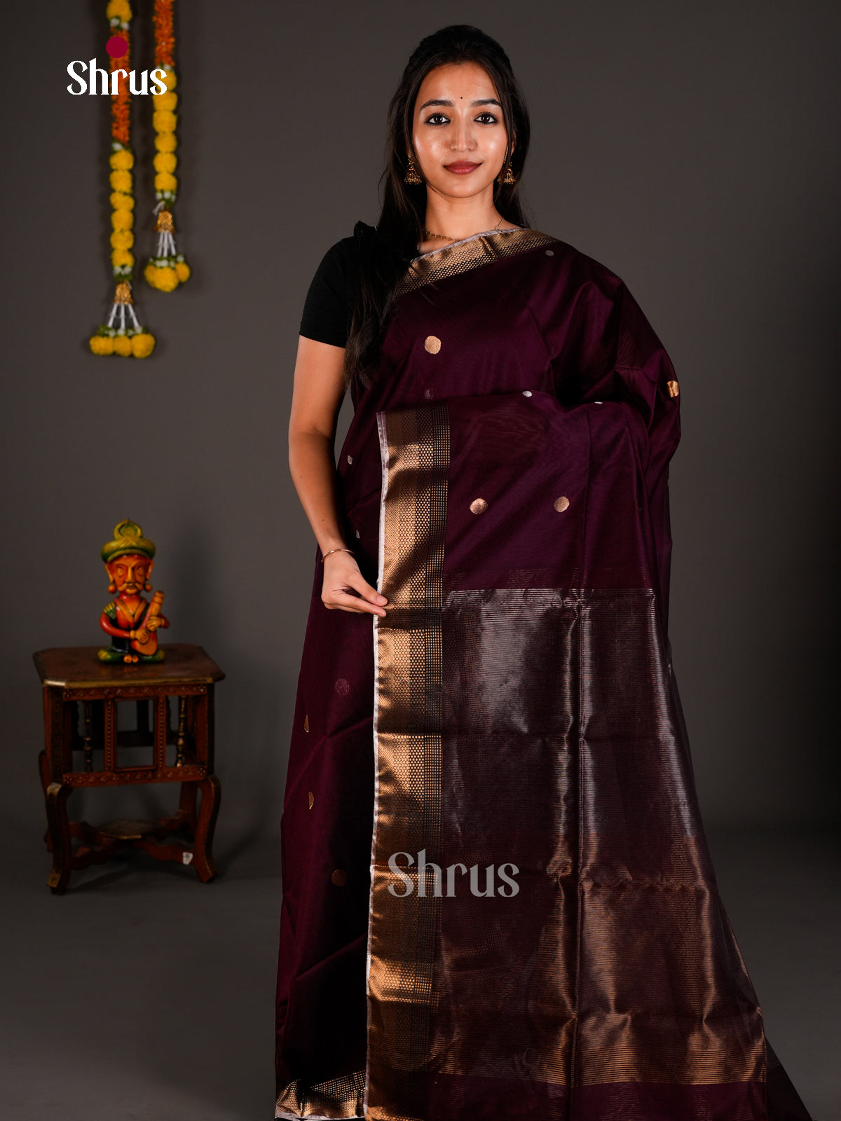 Maheshwari silkcotton Saree - ECS03232 - Shop on Shrus.com