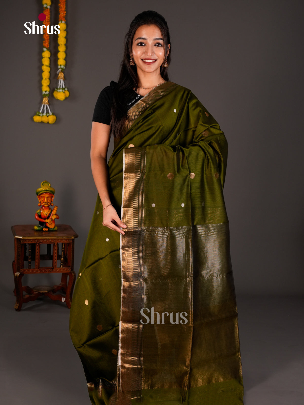 Maheshwari silkcotton Saree - ECS03235 - Shop on Shrus.com