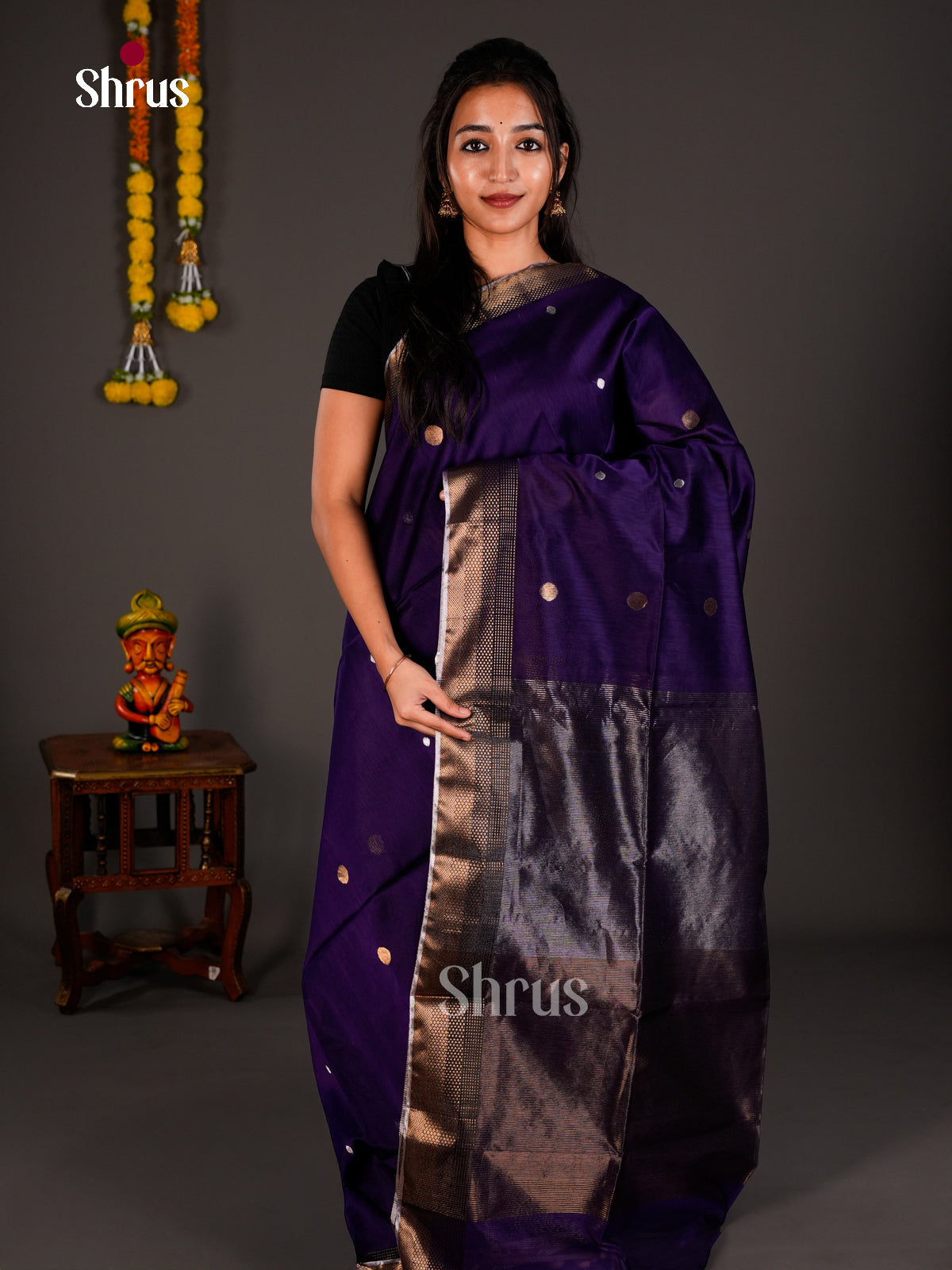 Maheshwari silkcotton Saree - ECS03238 - Shop on Shrus.com