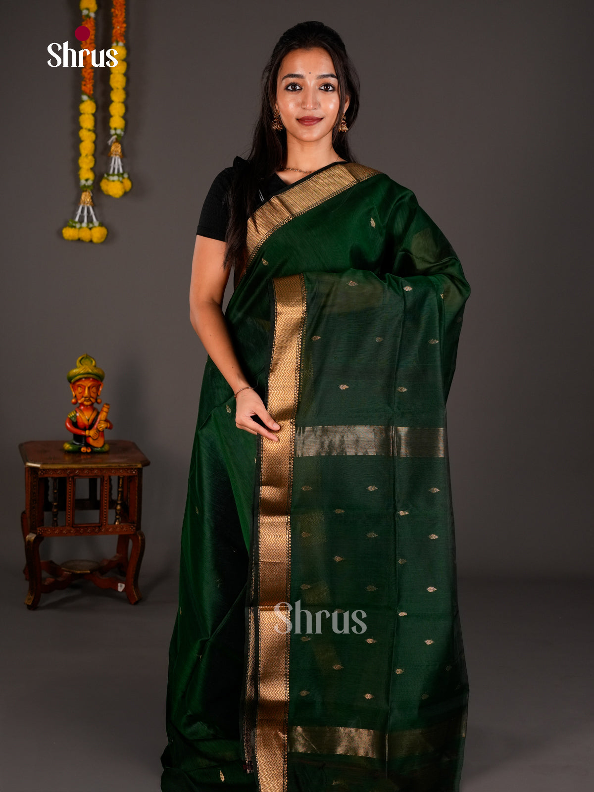 Maheshwari silkcotton Saree - ECS03241 - Shop on Shrus.com