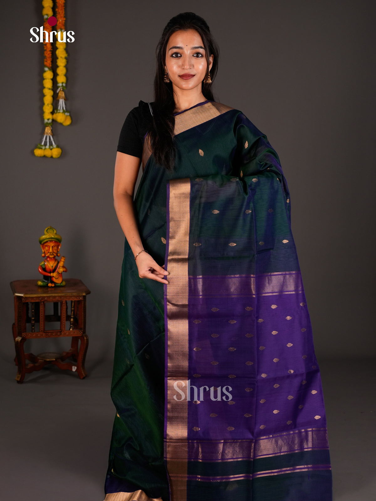 Maheshwari silkcotton Saree - ECS03247 - Shop on Shrus.com
