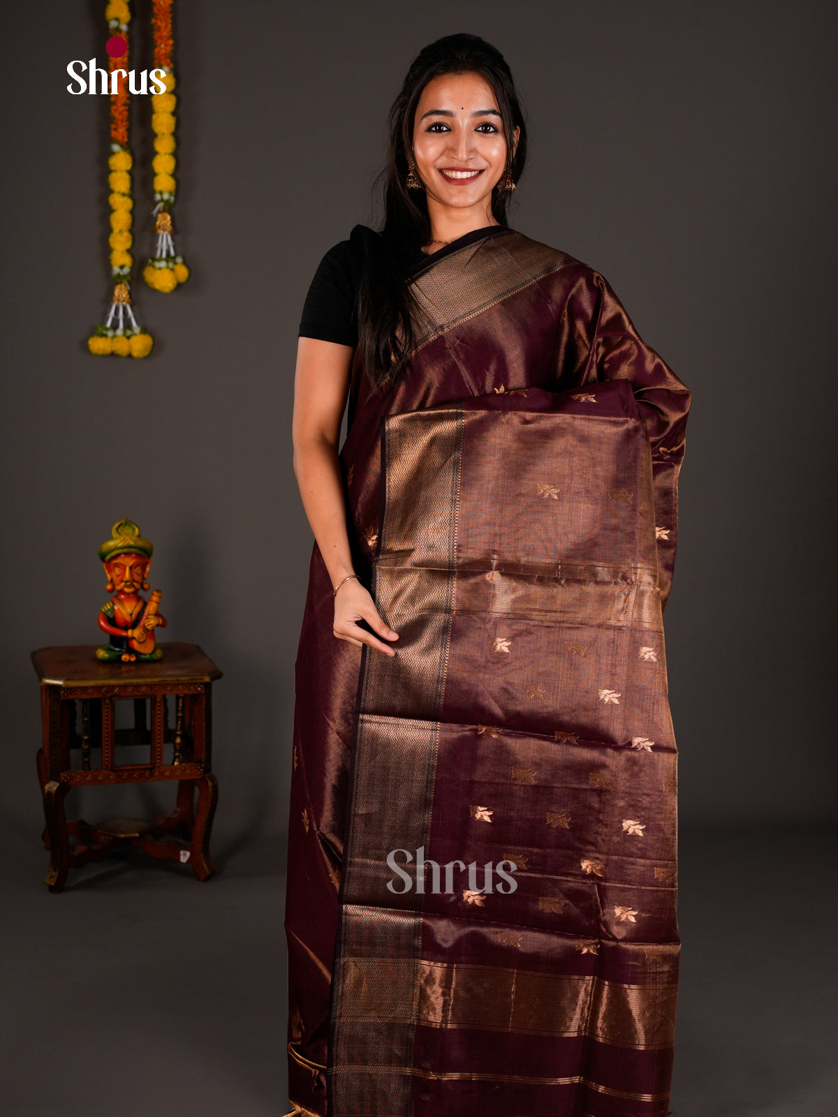 Maheshwari silkcotton Saree - ECS03252 - Shop on Shrus.com