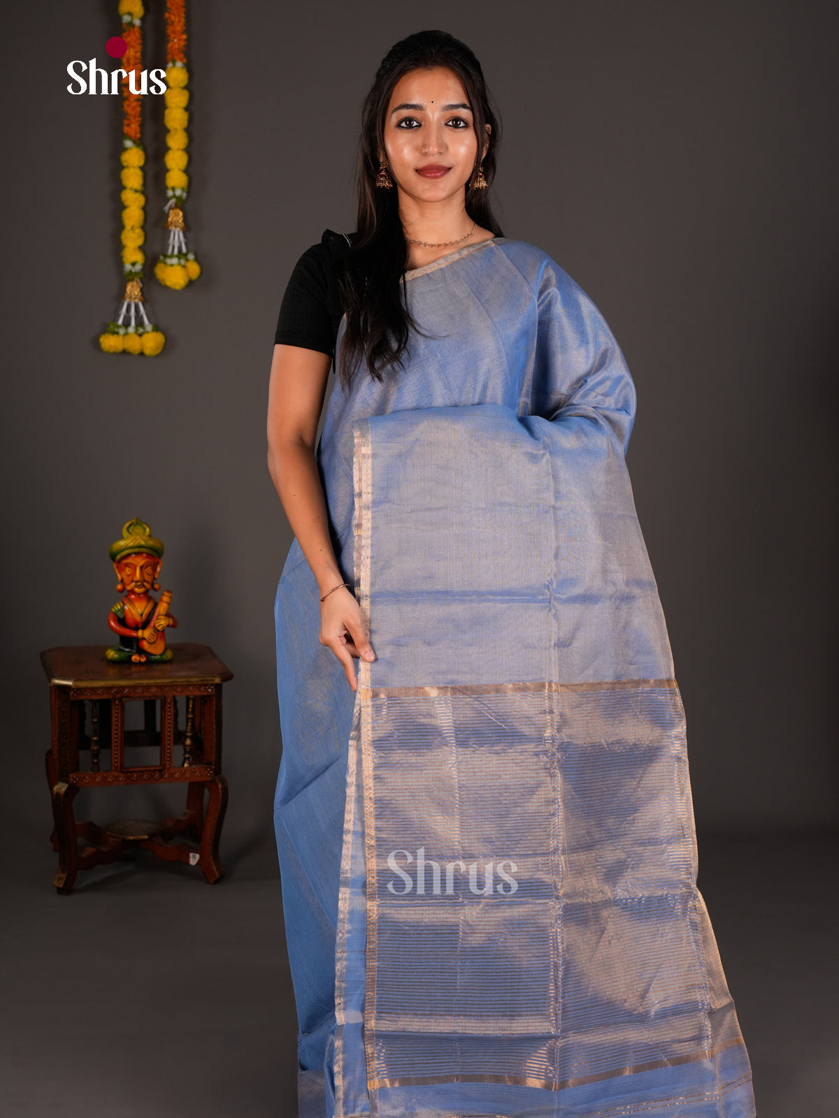 Maheshwari silkcotton Saree - ECS03267 - Shop on Shrus.com