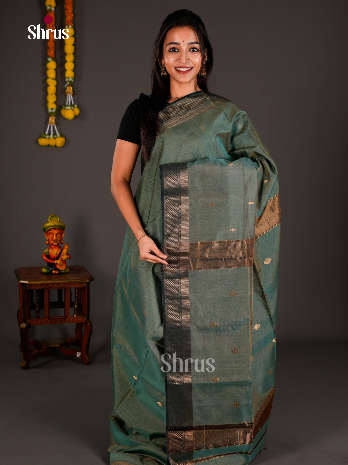 Maheshwari silkcotton Saree - ECS03269 - Shop on Shrus.com
