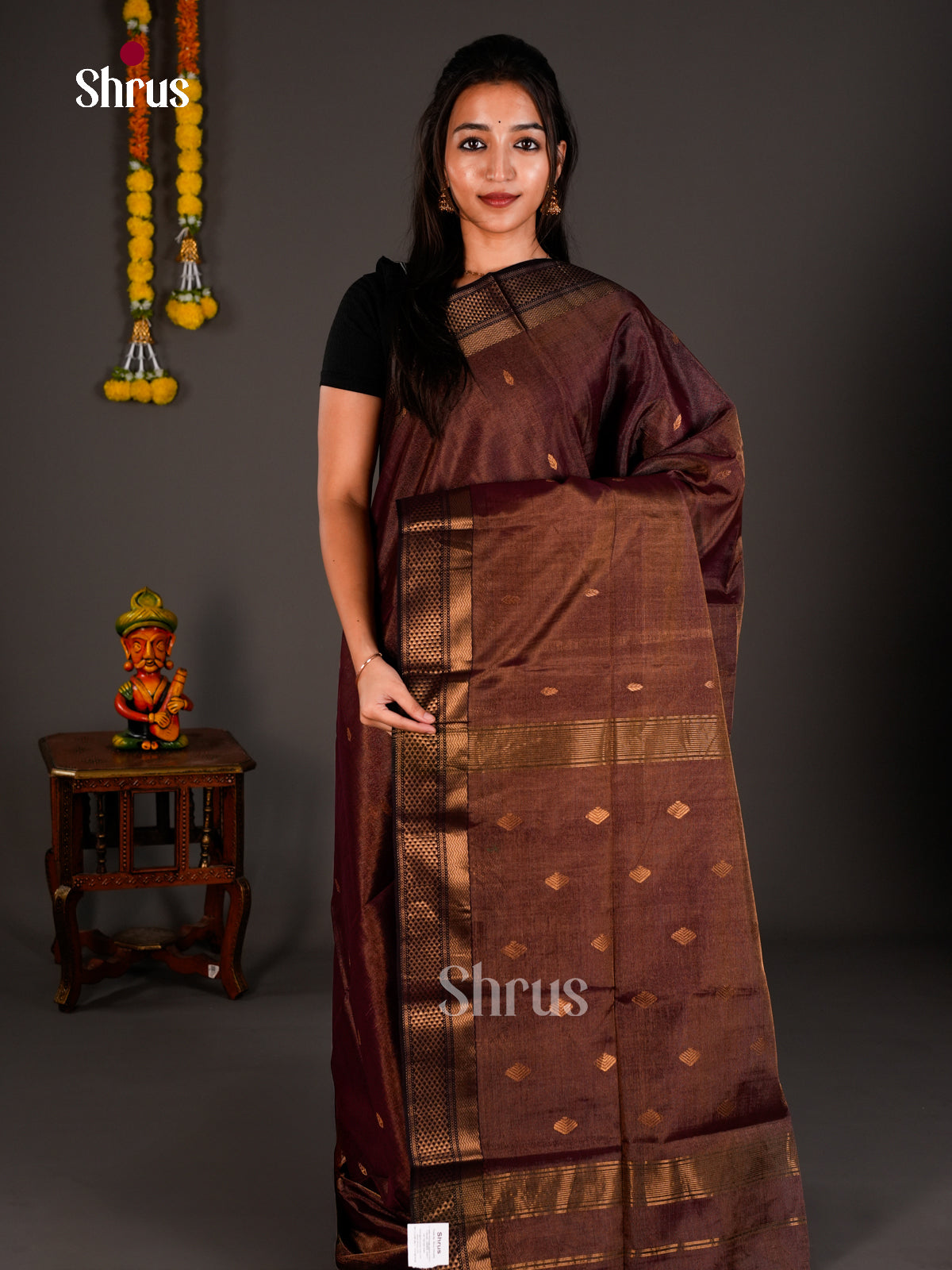 Maheshwari silkcotton Saree - ECS03270 - Shop on Shrus.com