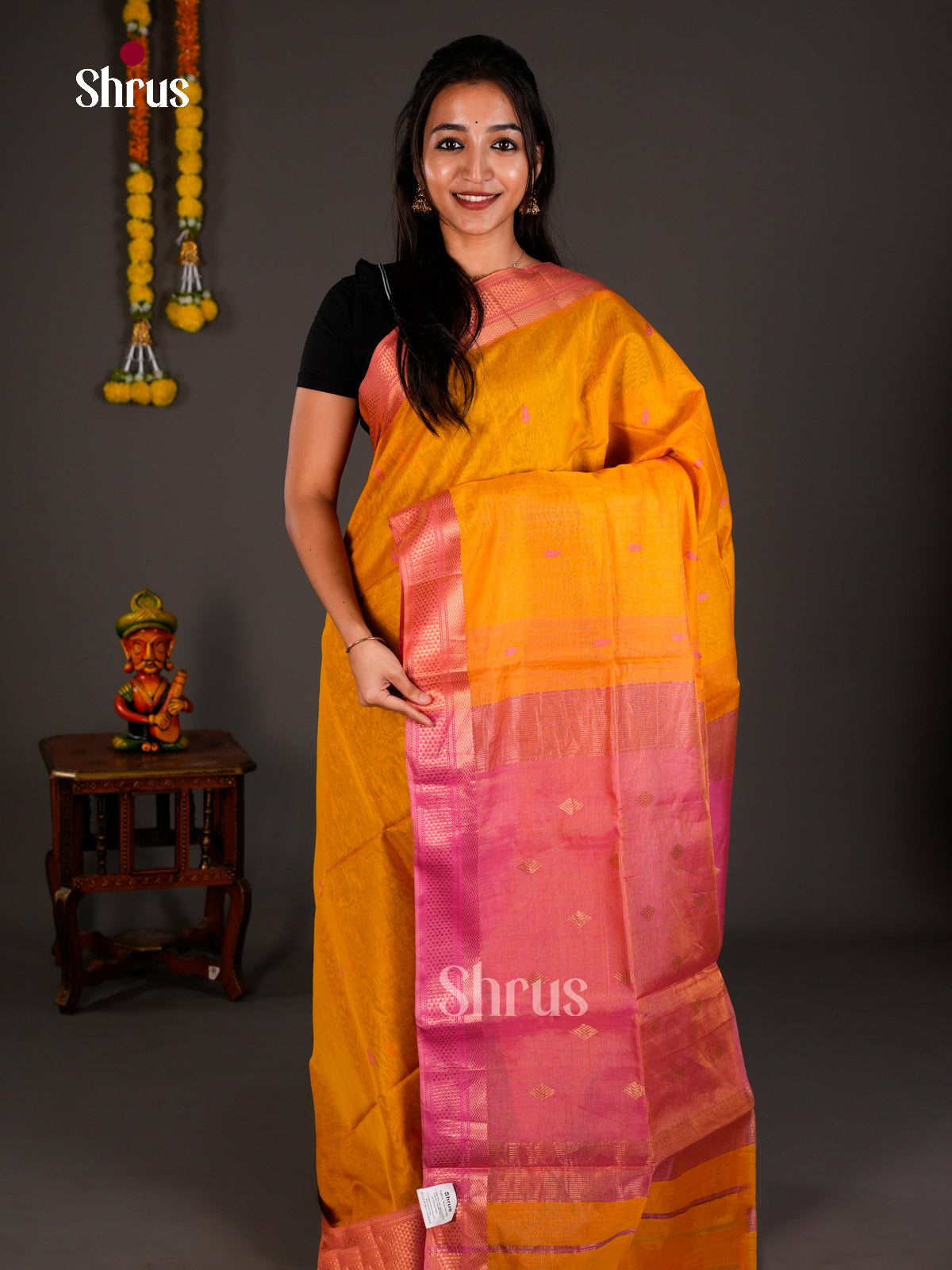 Maheshwari silkcotton Saree - ECS03271 - Shop on Shrus.com