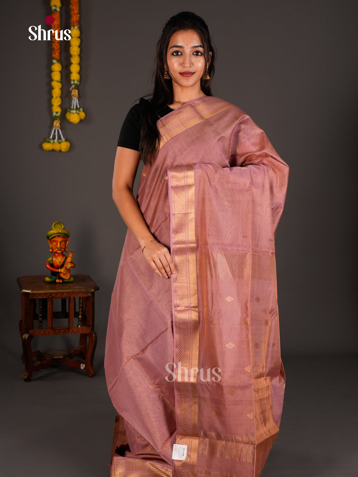 Maheshwari silkcotton Saree - ECS03274 - Shop on Shrus.com