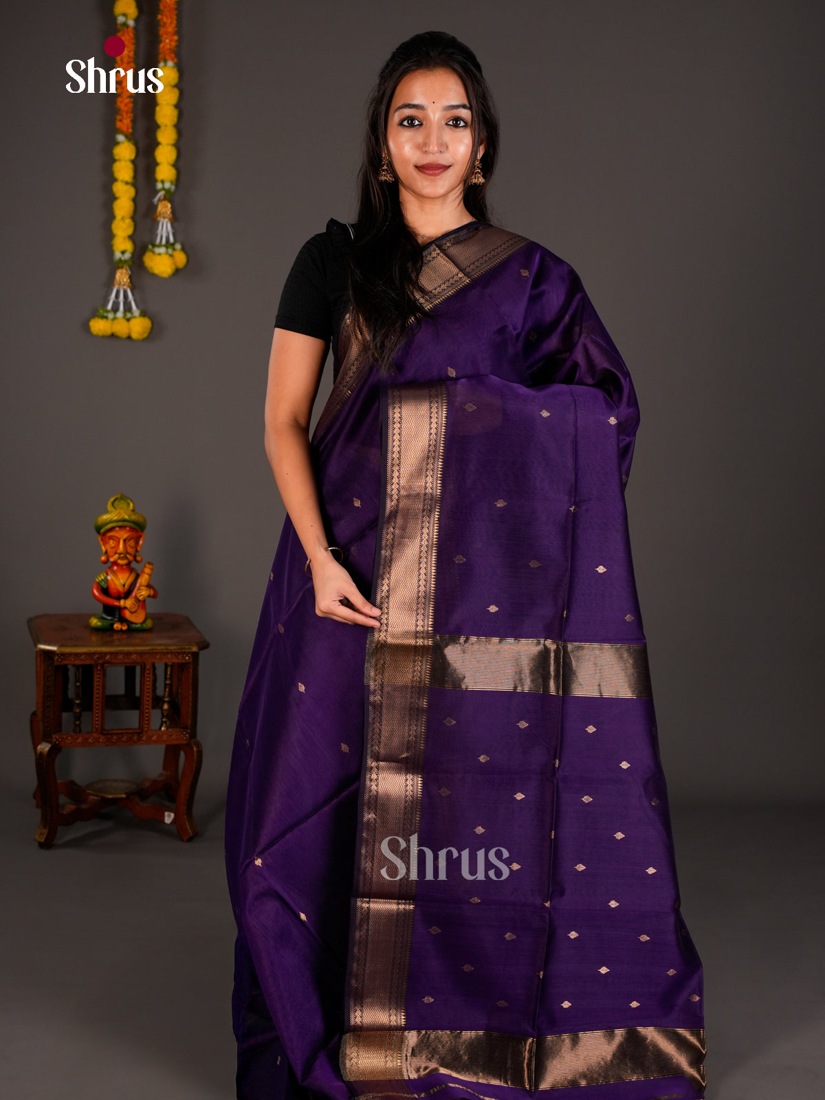 Maheshwari silkcotton Saree - ECS03279 - Shop on Shrus.com