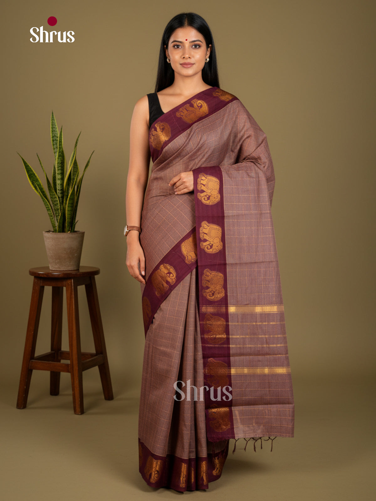 Chettinad Cotton-Without Blouse Saree - ECS04270 - Shop on Shrus.com