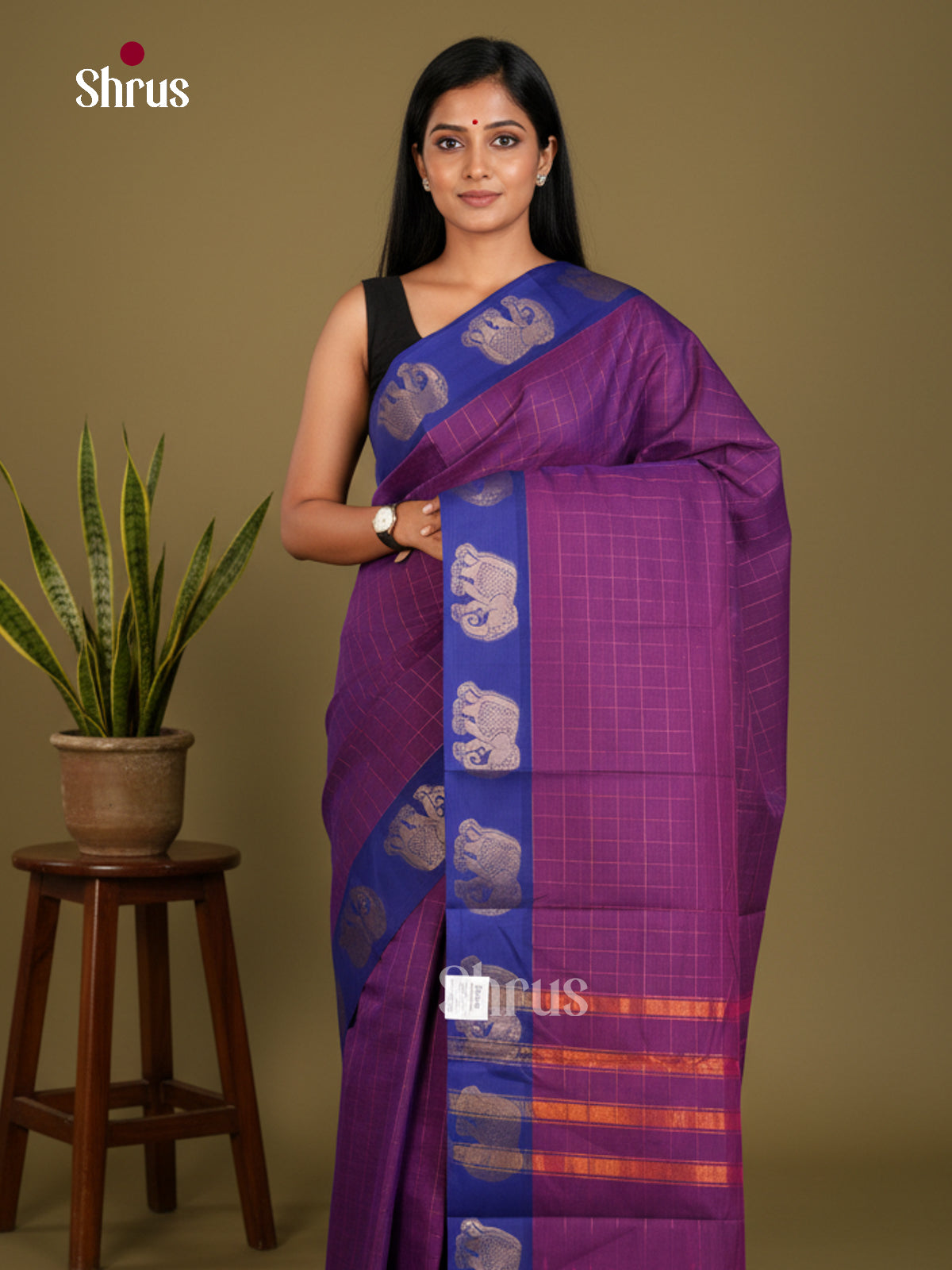 Chettinad Cotton-Without Blouse Saree - ECS04273 - Shop on Shrus.com
