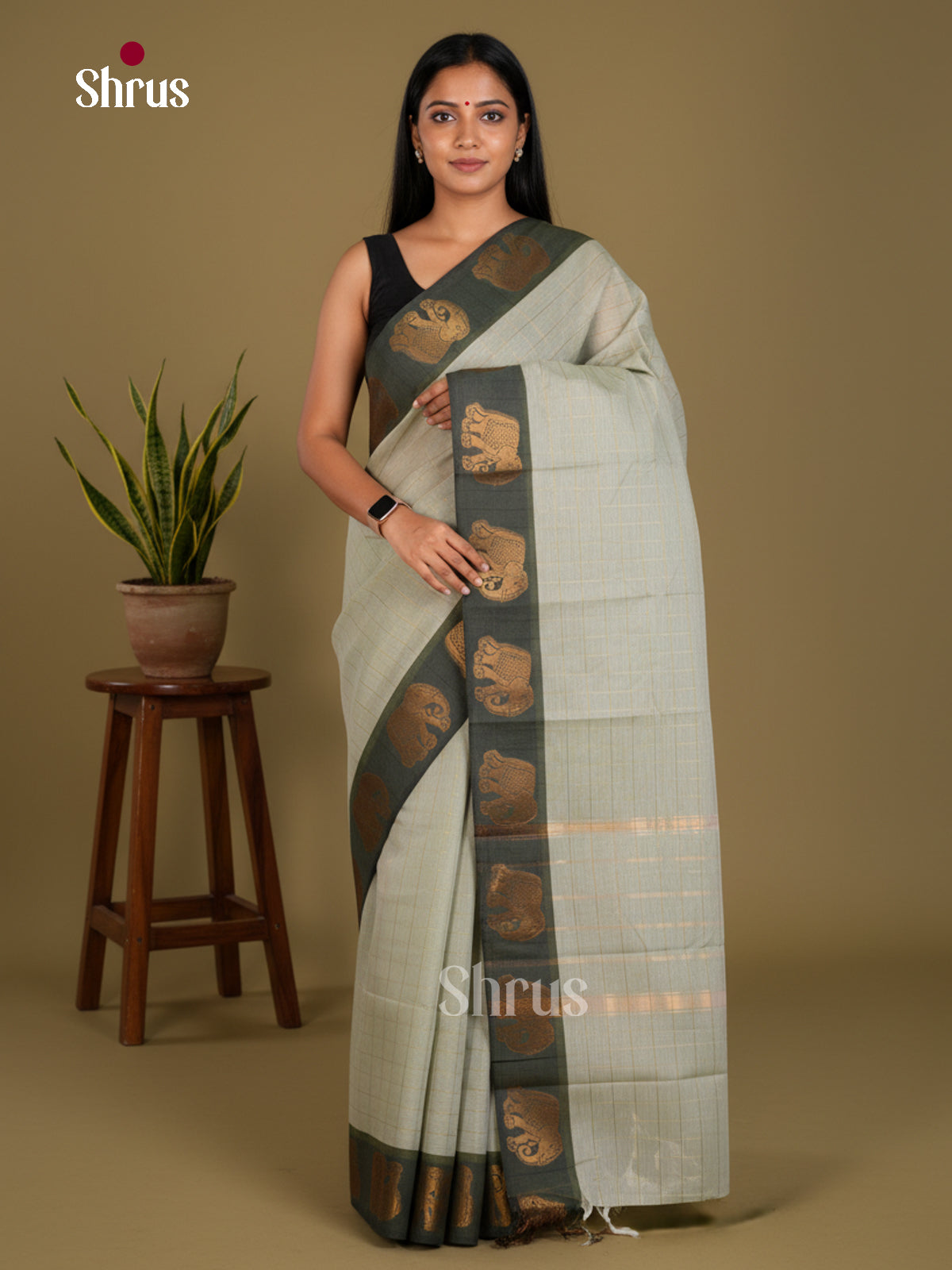 Chettinad Cotton-Without Blouse Saree - ECS04274 - Shop on Shrus.com