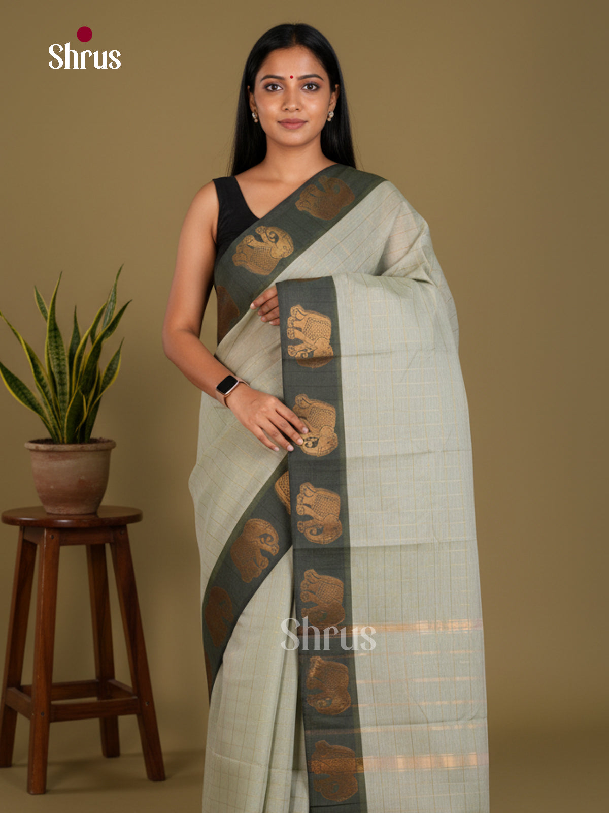 Chettinad Cotton-Without Blouse Saree - ECS04274 - Shop on Shrus.com