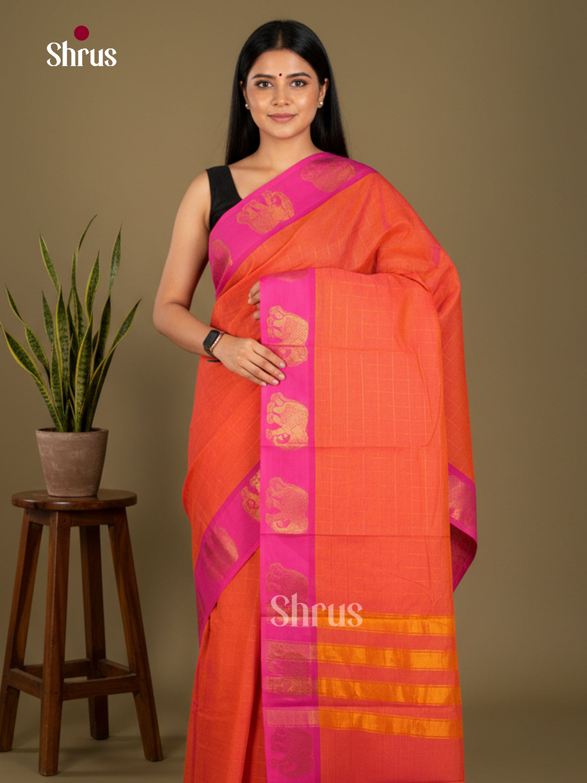 Chettinad Cotton-Without Blouse Saree - ECS04275 - Shop on Shrus.com