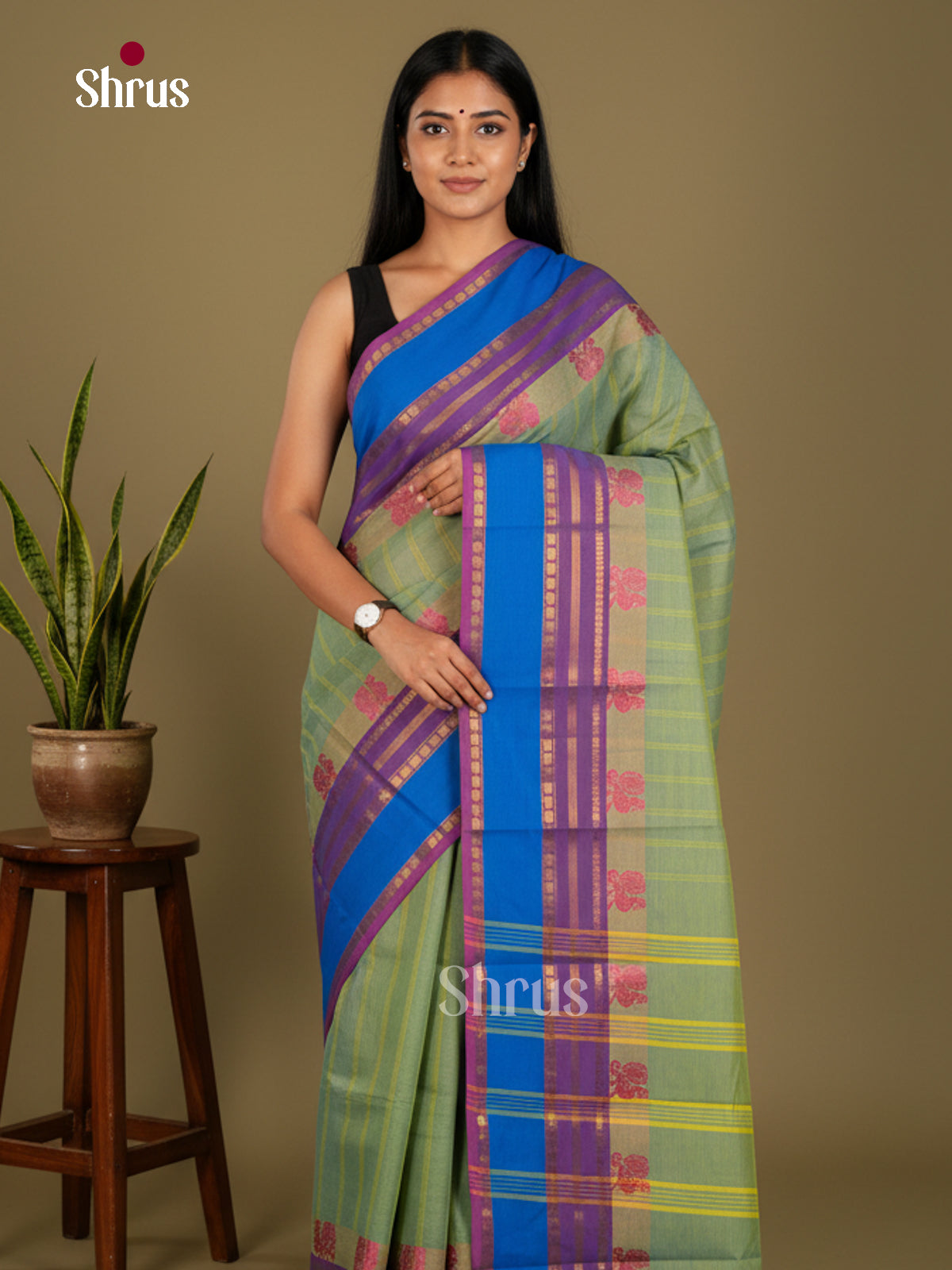 Chettinad Cotton-Without Blouse Saree - ECS04285 - Shop on Shrus.com