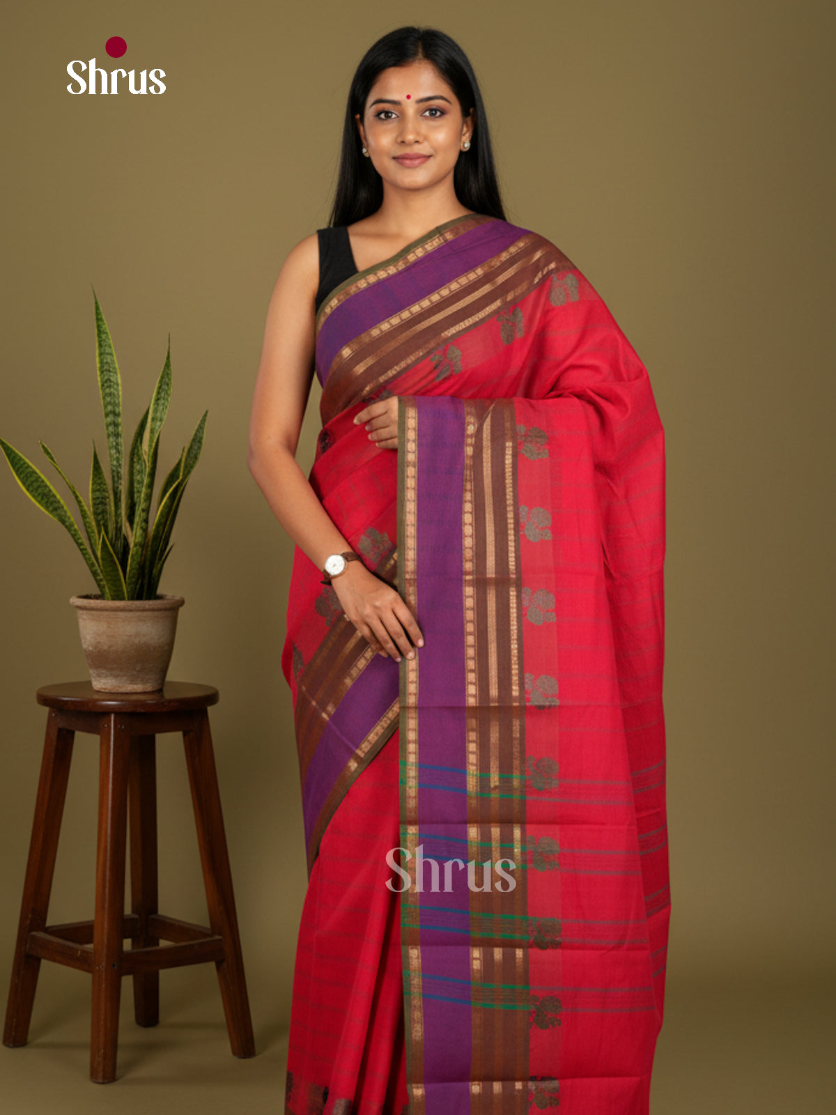 Chettinad Cotton-Without Blouse Saree - ECS04287 - Shop on Shrus.com