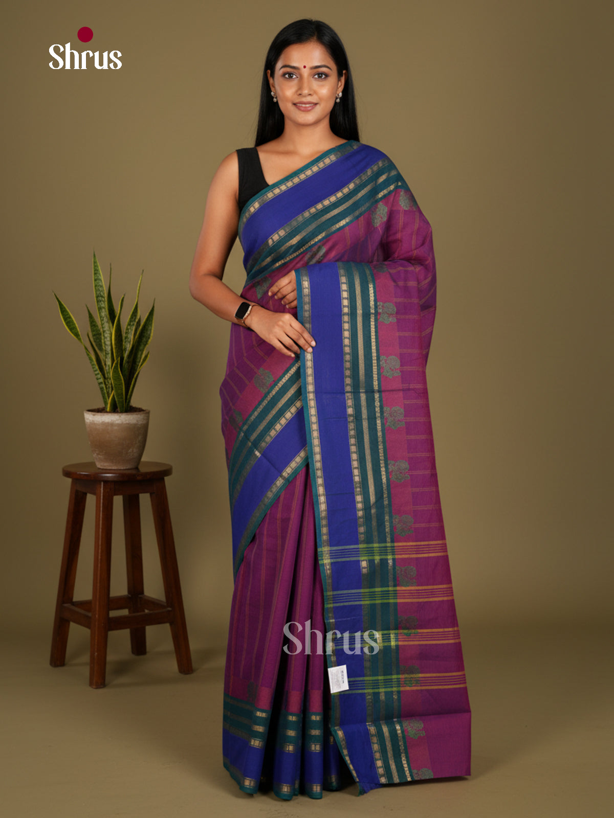 Chettinad Cotton-Without Blouse Saree - ECS04290 - Shop on Shrus.com