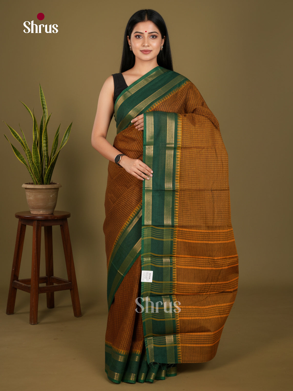 Chettinad Cotton-Without Blouse Saree - ECS04298 - Shop on Shrus.com