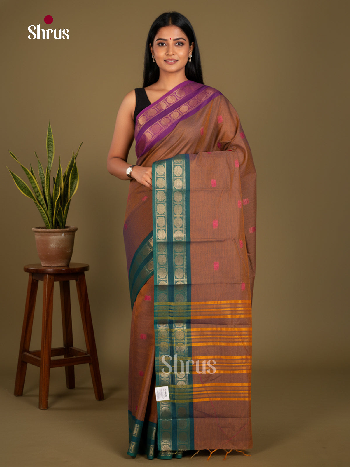 Chettinad Cotton-Without Blouse Saree - ECS04304 - Shop on Shrus.com