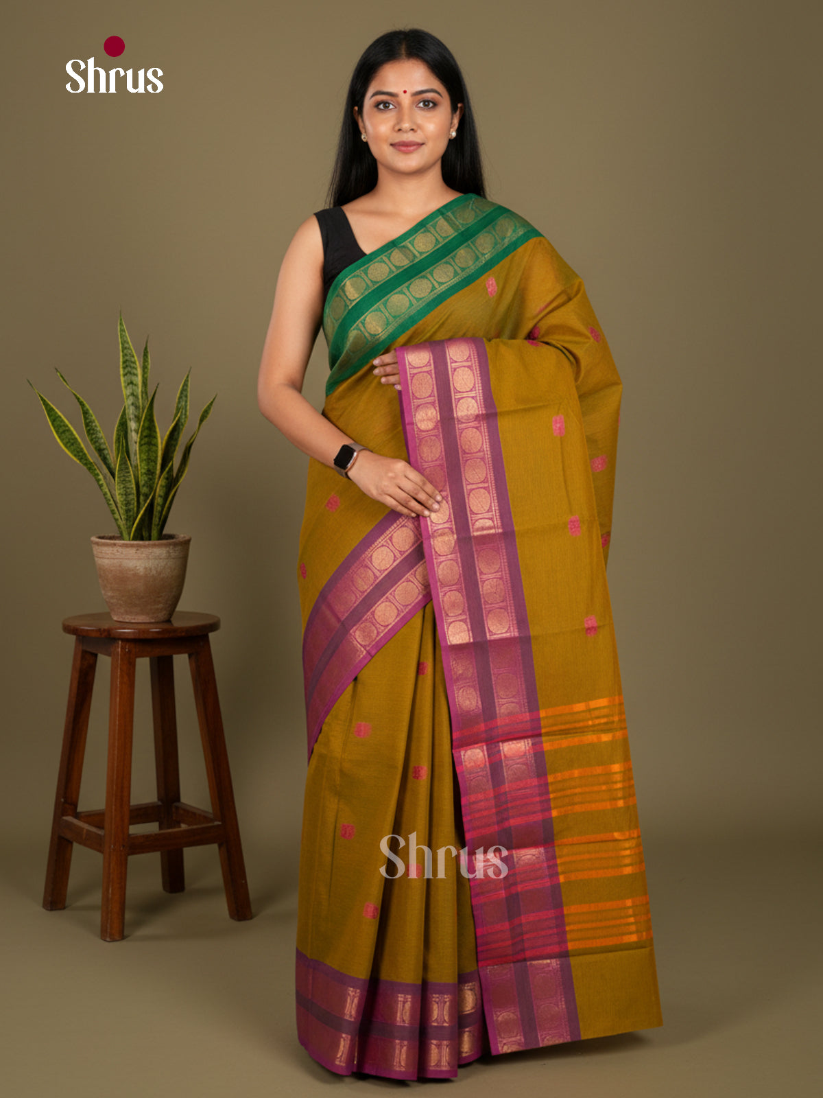 Chettinad Cotton-Without Blouse Saree - ECS04306 - Shop on Shrus.com