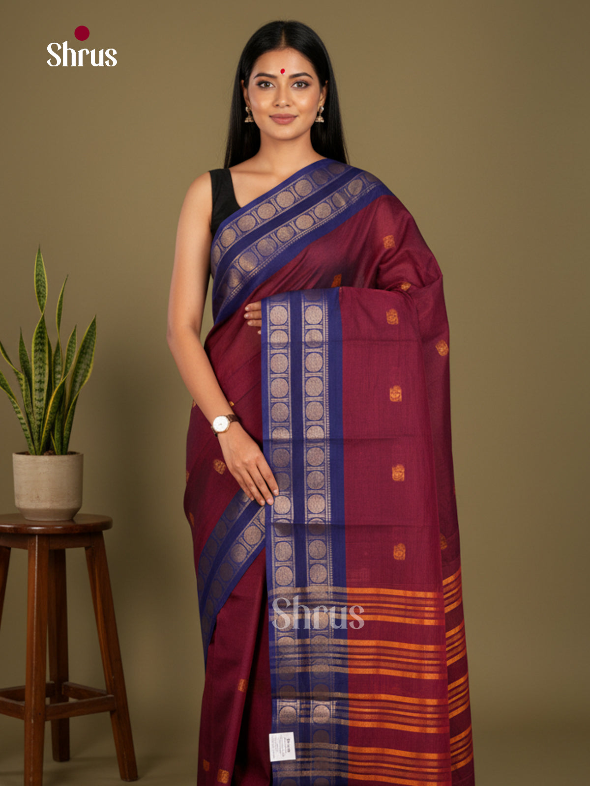 Chettinad Cotton-Without Blouse Saree - ECS04308 - Shop on Shrus.com