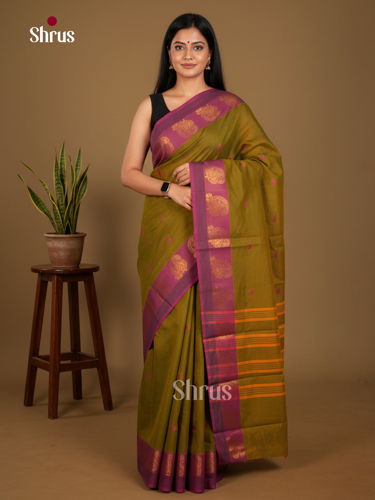 Chettinad Cotton-Without Blouse Saree - ECS04324 - Shop on Shrus.com