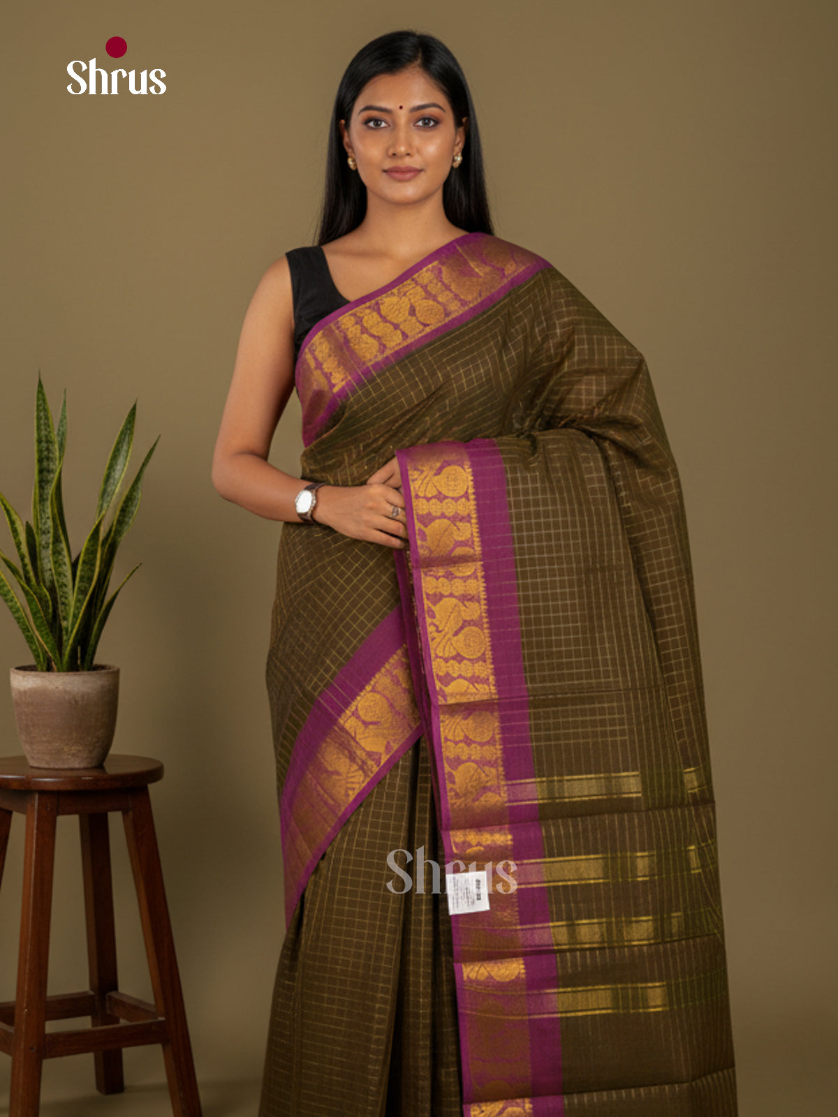 Sungudi Cotton Saree - ECS04337 - Shop on Shrus.com