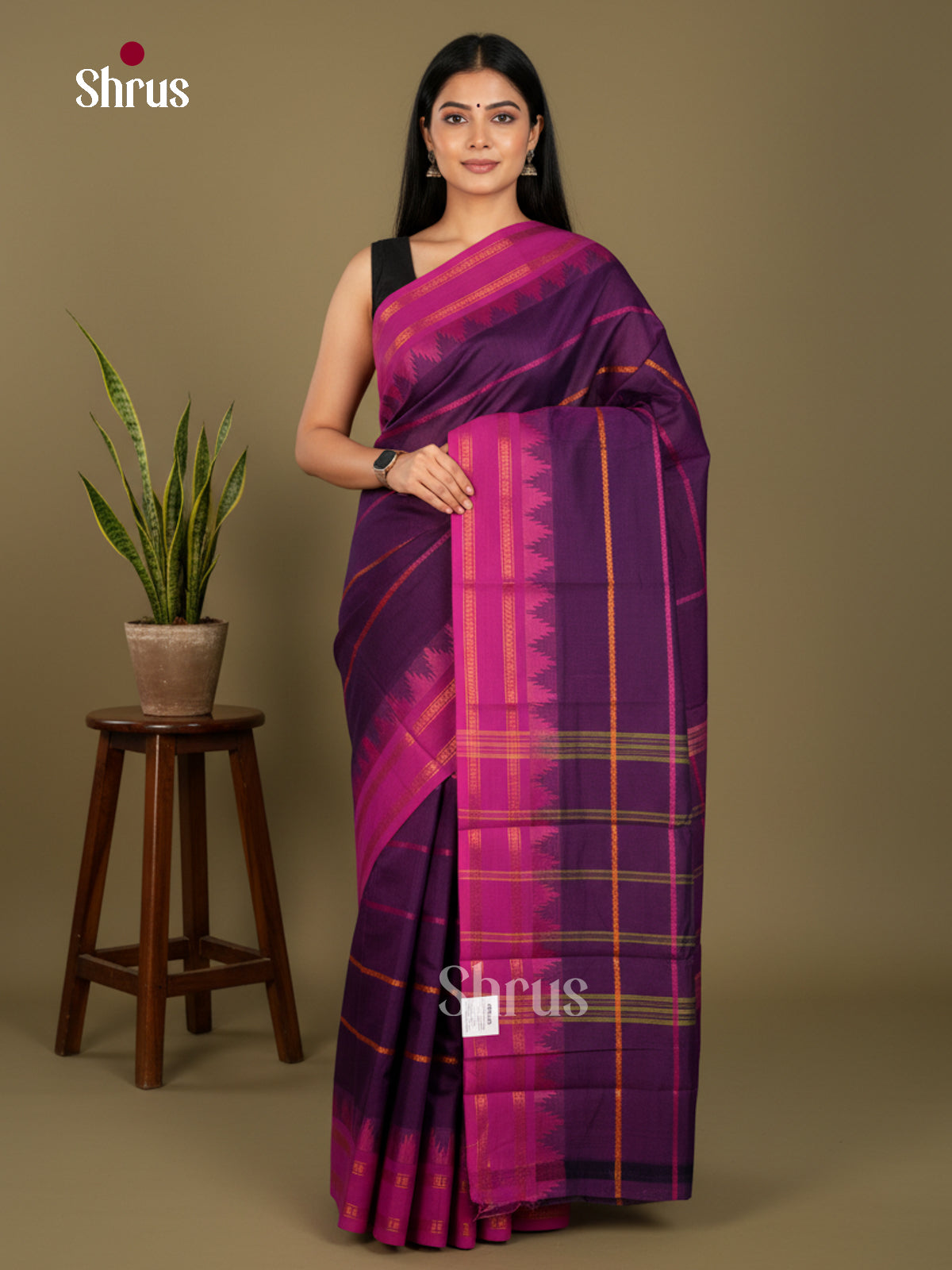 Chettinad Cotton-Without Blouse Saree - ECS04352 - Shop on Shrus.com