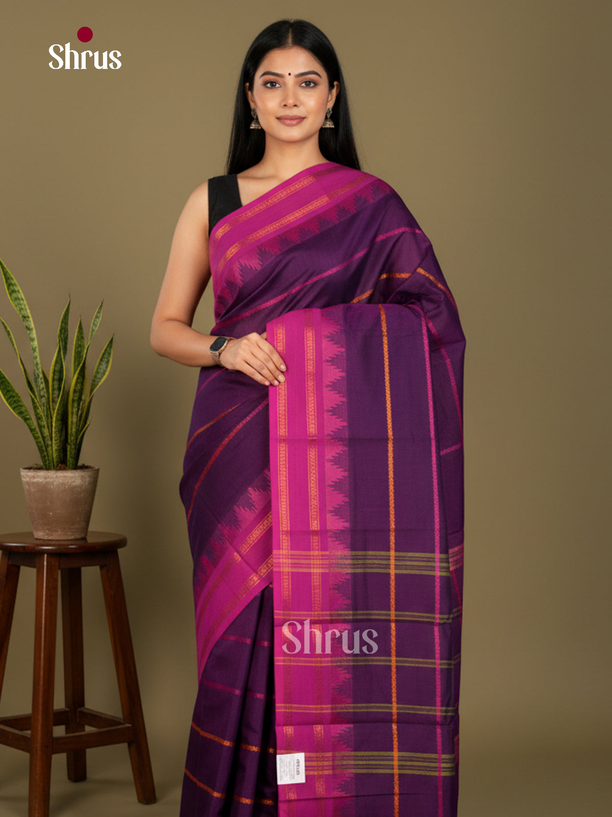 Chettinad Cotton-Without Blouse Saree - ECS04352 - Shop on Shrus.com