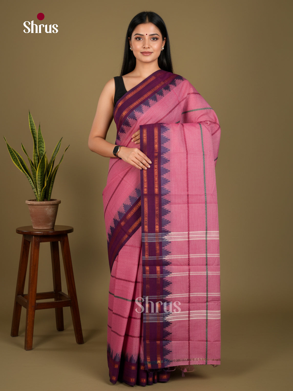 Chettinad Cotton-Without Blouse Saree - ECS04355 - Shop on Shrus.com