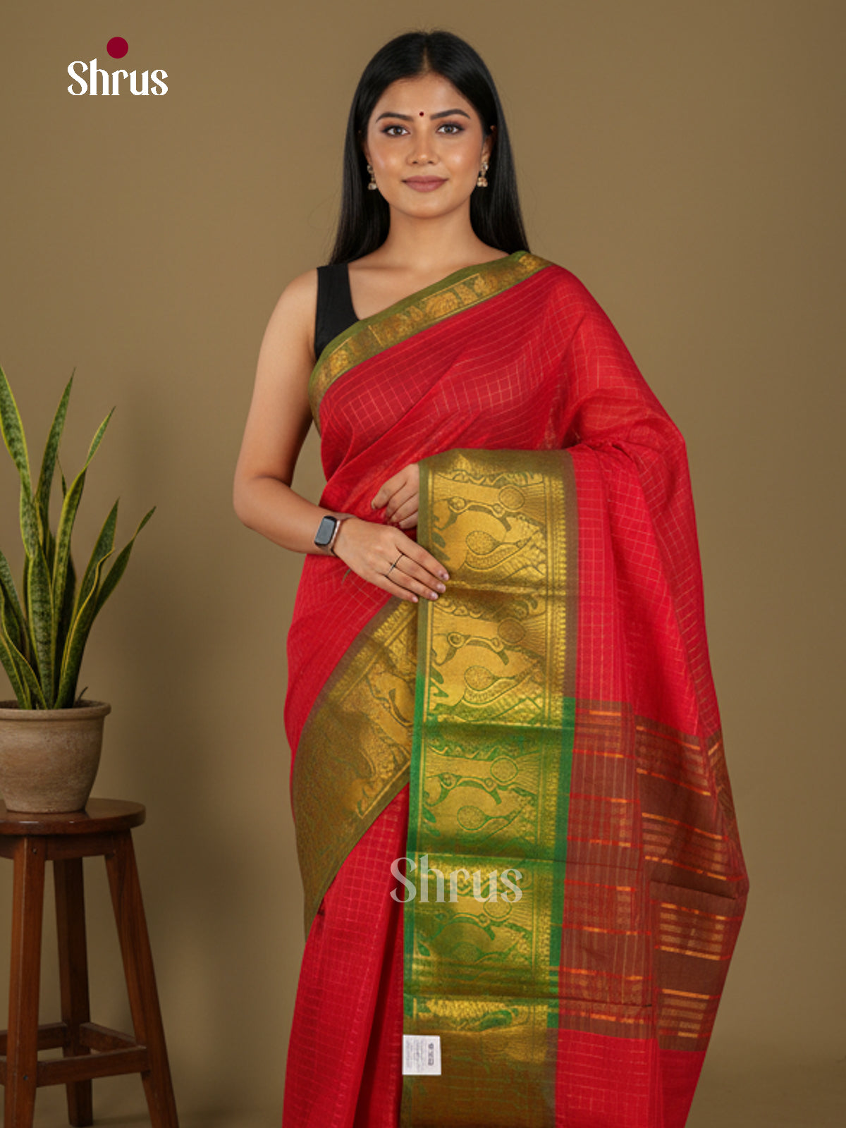 Chettinad Cotton-Without Blouse Saree - ECS04365 - Shop on Shrus.com